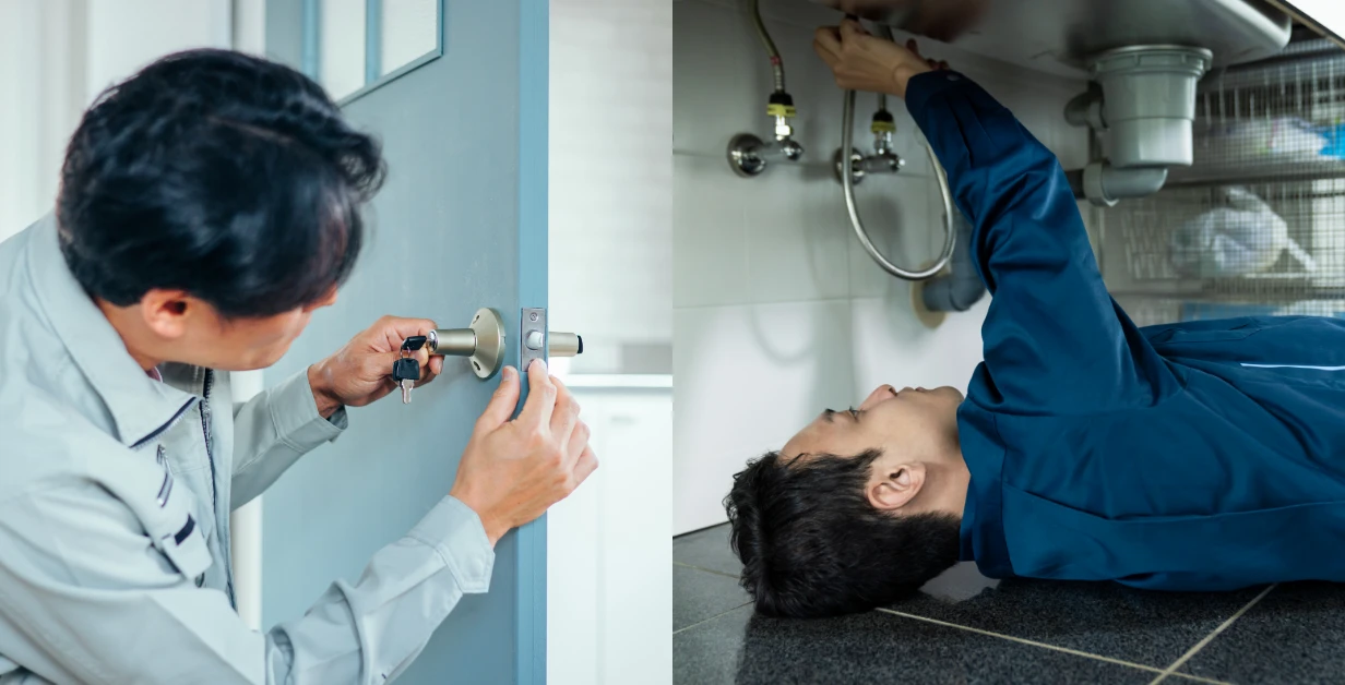 水漏れ、鍵の不具合を迅速対応